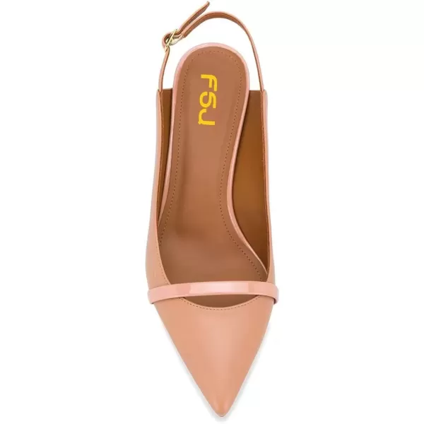 imageFSJ Women Classy Pointed Toe Thin High Heel Slingback Pump Office Prom Dress Shoes Size 415 USNude5 Cm