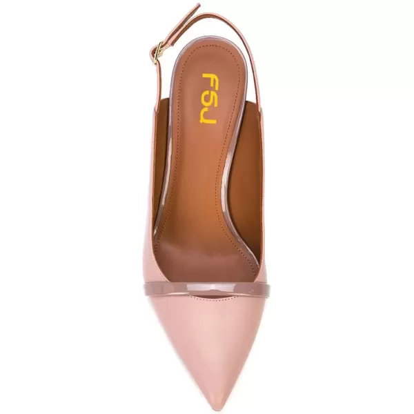 imageFSJ Women Classy Pointed Toe Thin High Heel Slingback Pump Office Prom Dress Shoes Size 415 USPink