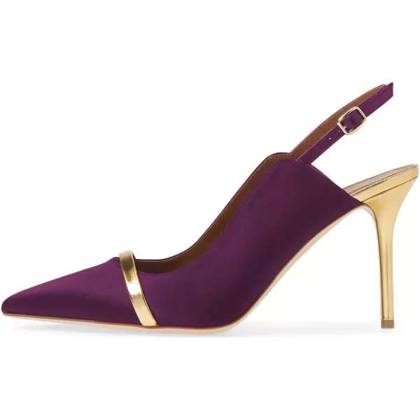 imageFSJ Women Classy Pointed Toe Thin High Heel Slingback Pump Office Prom Dress Shoes Size 415 USPurple