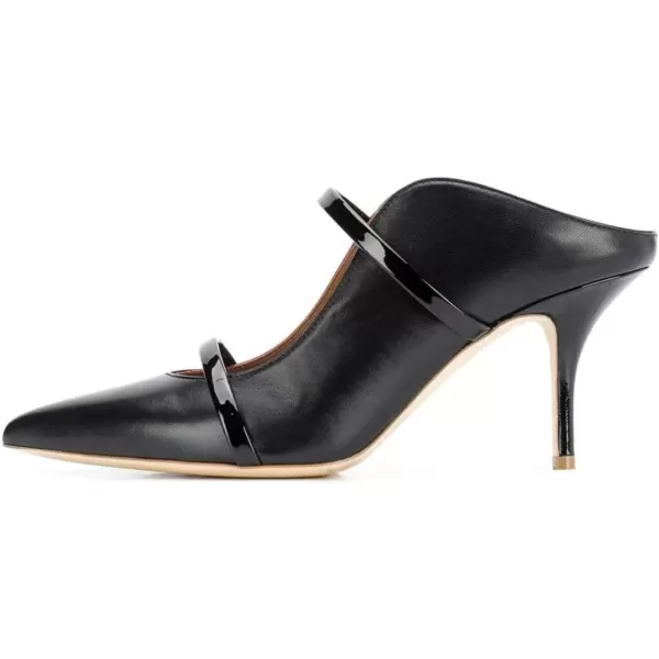 imageFSJ Women Fashion Pointy Toe Mules Sandals High Heels Pumps Double Straps Slide Sandals Casual Summer Party Shoes Size 415 M USBlack 8 Cm