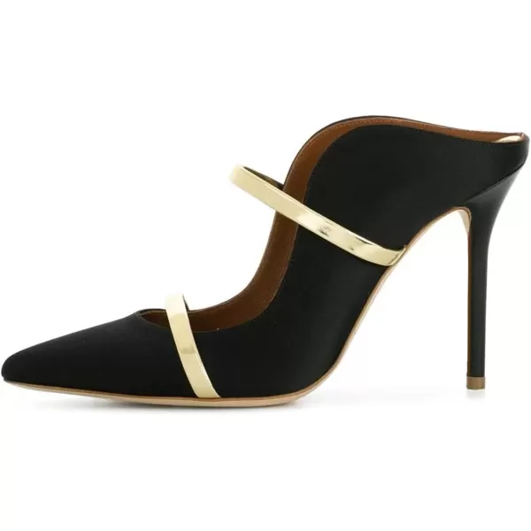 imageFSJ Women Fashion Pointy Toe Mules Sandals High Heels Pumps Double Straps Slide Sandals Casual Summer Party Shoes Size 415 M USBlack Suede12 Cm