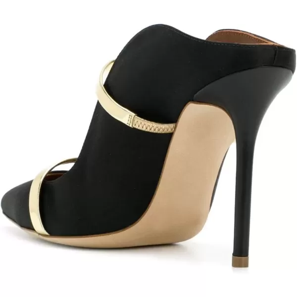 imageFSJ Women Fashion Pointy Toe Mules Sandals High Heels Pumps Double Straps Slide Sandals Casual Summer Party Shoes Size 415 M USBlack Suede12 Cm