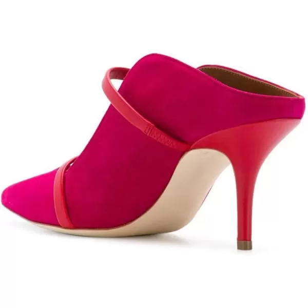 imageFSJ Women Fashion Pointy Toe Mules Sandals High Heels Pumps Double Straps Slide Sandals Casual Summer Party Shoes Size 415 M USFuchsia 8 Cm