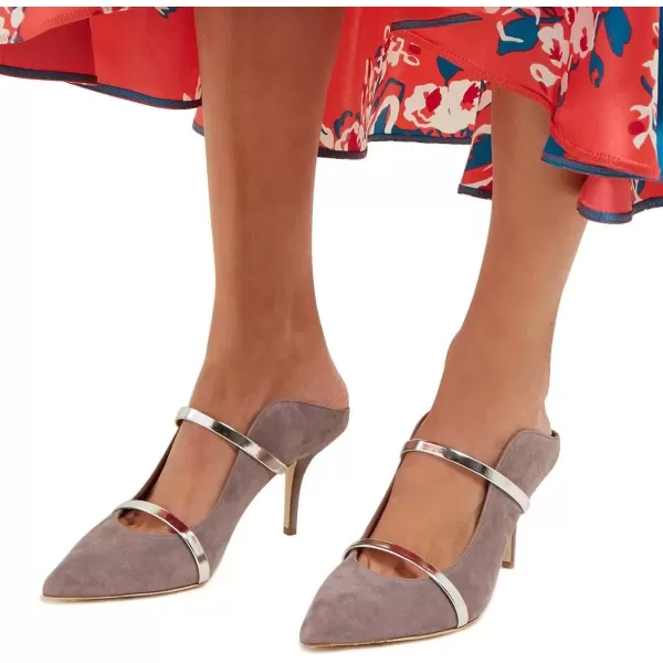 imageFSJ Women Fashion Pointy Toe Mules Sandals High Heels Pumps Double Straps Slide Sandals Casual Summer Party Shoes Size 415 M USGray8 Cm