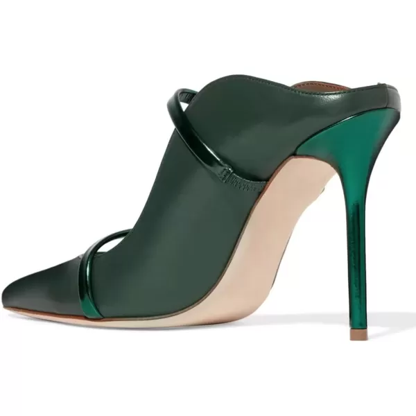 imageFSJ Women Fashion Pointy Toe Mules Sandals High Heels Pumps Double Straps Slide Sandals Casual Summer Party Shoes Size 415 M USGreen12 Cm