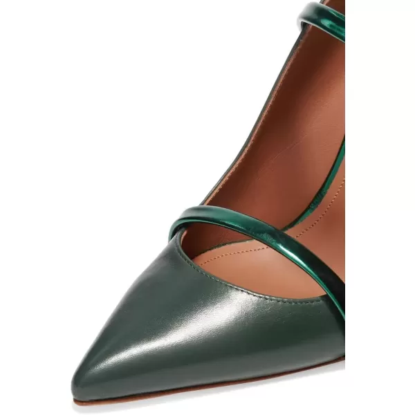 imageFSJ Women Fashion Pointy Toe Mules Sandals High Heels Pumps Double Straps Slide Sandals Casual Summer Party Shoes Size 415 M USGreen12 Cm