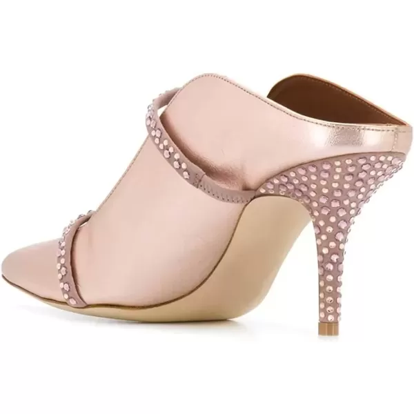 imageFSJ Women Fashion Pointy Toe Mules Sandals High Heels Pumps Double Straps Slide Sandals Casual Summer Party Shoes Size 415 M USLight Pink 8 Cm