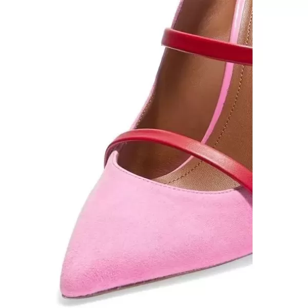 imageFSJ Women Fashion Pointy Toe Mules Sandals High Heels Pumps Double Straps Slide Sandals Casual Summer Party Shoes Size 415 M USPink