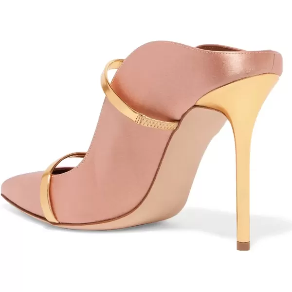 imageFSJ Women Fashion Pointy Toe Mules Sandals High Heels Pumps Double Straps Slide Sandals Casual Summer Party Shoes Size 415 M USPink12 Cm