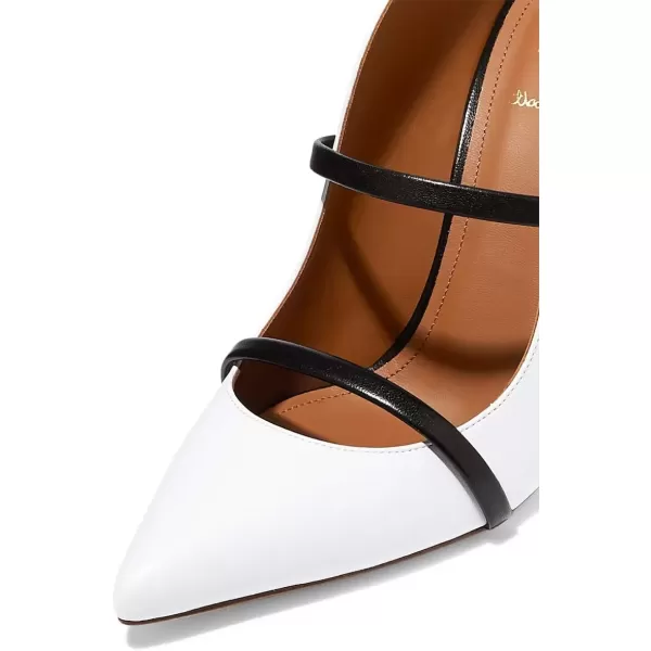 imageFSJ Women Fashion Pointy Toe Mules Sandals High Heels Pumps Double Straps Slide Sandals Casual Summer Party Shoes Size 415 M USWhite12 Cm