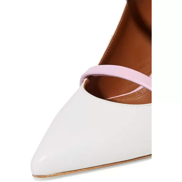 imageFSJ Women Fashion Pointy Toe Mules Sandals High Heels Pumps Double Straps Slide Sandals Casual Summer Party Shoes Size 415 M USWhite8cm