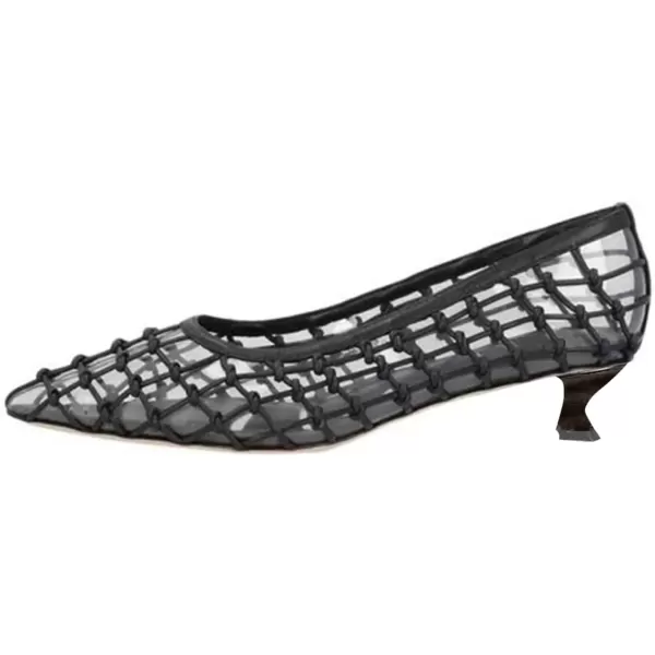imageFSJ Women Fashion Transparent Clear Pumps Kitten Low Heels Studded Rhinestones Studs Slip On Bridal Party Dress Shoes Size 415 USBlack Net