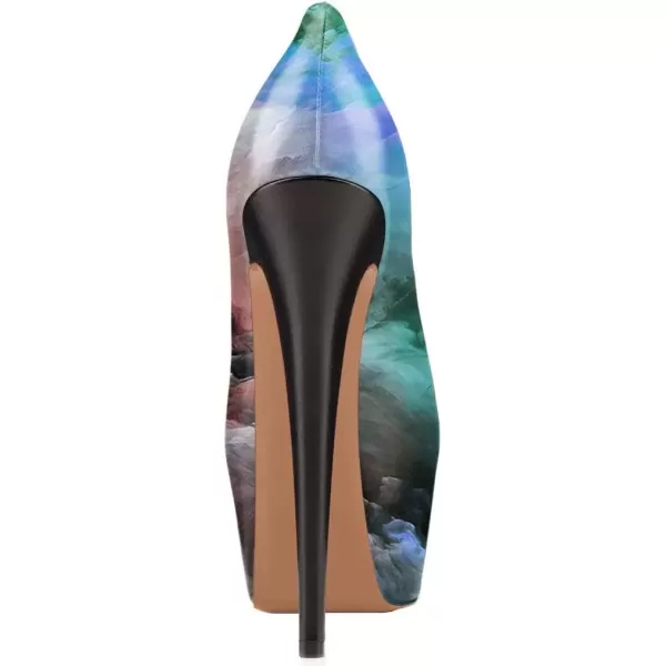 imageFSJ Women Gorgeous Super High Heels Dress Shoes Multicolored Peep Toe Platform Pumps Size 415 USIridescent Cloud