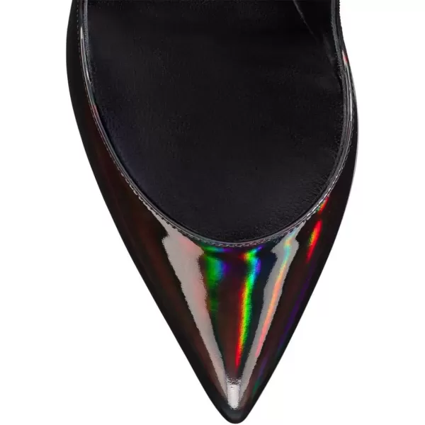 imageFSJ Women Pointed Toe Crystal High Heel Pumps Comfort Slip On Chunky Block Heel Bridal Wedding Evening Party Prom Dress Shoes Size 415 USBlack Multicolor