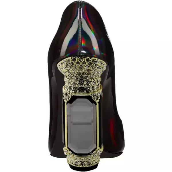 imageFSJ Women Pointed Toe Crystal High Heel Pumps Comfort Slip On Chunky Block Heel Bridal Wedding Evening Party Prom Dress Shoes Size 415 USBlack Multicolor