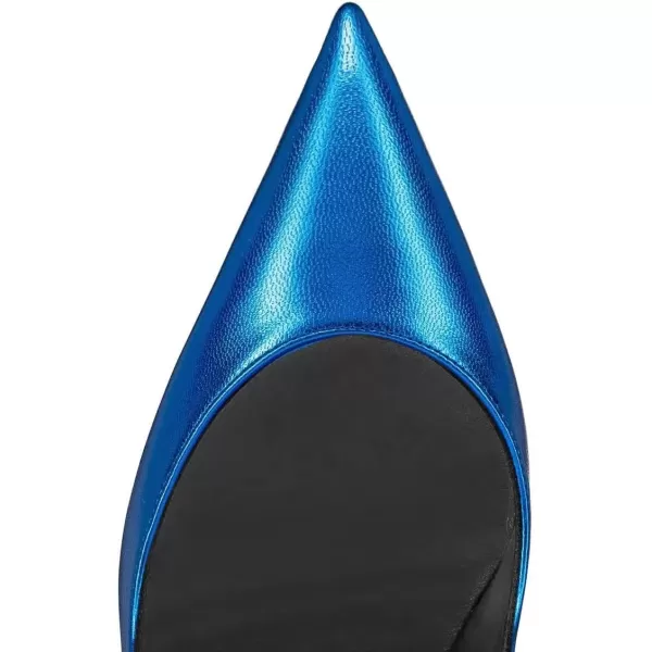 imageFSJ Women Pointed Toe Crystal High Heel Pumps Comfort Slip On Chunky Block Heel Bridal Wedding Evening Party Prom Dress Shoes Size 415 USBlue