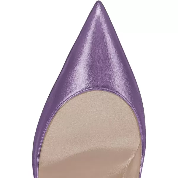 imageFSJ Women Pointed Toe Crystal High Heel Pumps Comfort Slip On Chunky Block Heel Bridal Wedding Evening Party Prom Dress Shoes Size 415 USMedium Purple