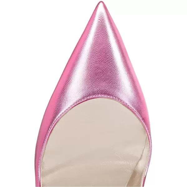 imageFSJ Women Pointed Toe Crystal High Heel Pumps Comfort Slip On Chunky Block Heel Bridal Wedding Evening Party Prom Dress Shoes Size 415 USPink