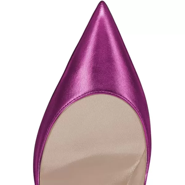 imageFSJ Women Pointed Toe Crystal High Heel Pumps Comfort Slip On Chunky Block Heel Bridal Wedding Evening Party Prom Dress Shoes Size 415 USPurple