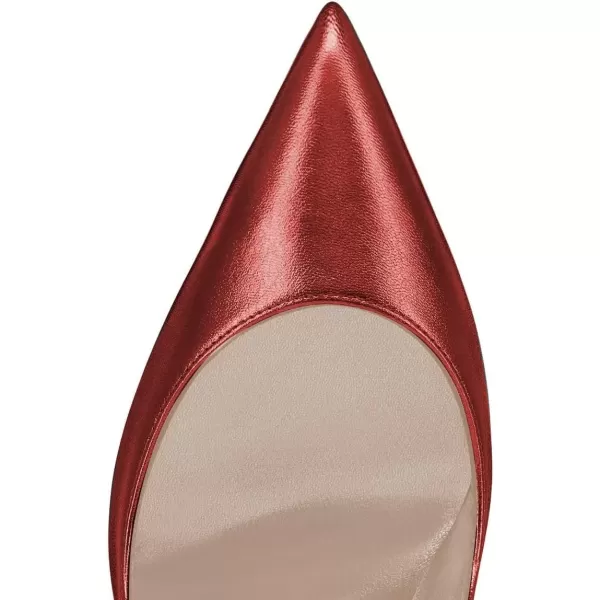 imageFSJ Women Pointed Toe Crystal High Heel Pumps Comfort Slip On Chunky Block Heel Bridal Wedding Evening Party Prom Dress Shoes Size 415 USRed