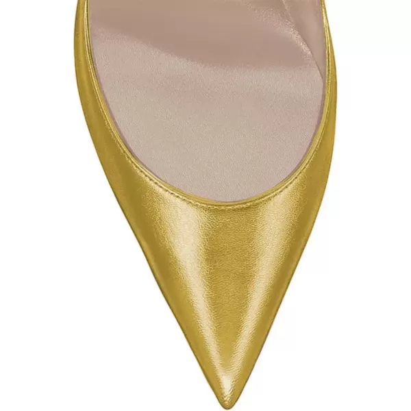 imageFSJ Women Pointed Toe Crystal High Heel Pumps Comfort Slip On Chunky Block Heel Bridal Wedding Evening Party Prom Dress Shoes Size 415 USYellow