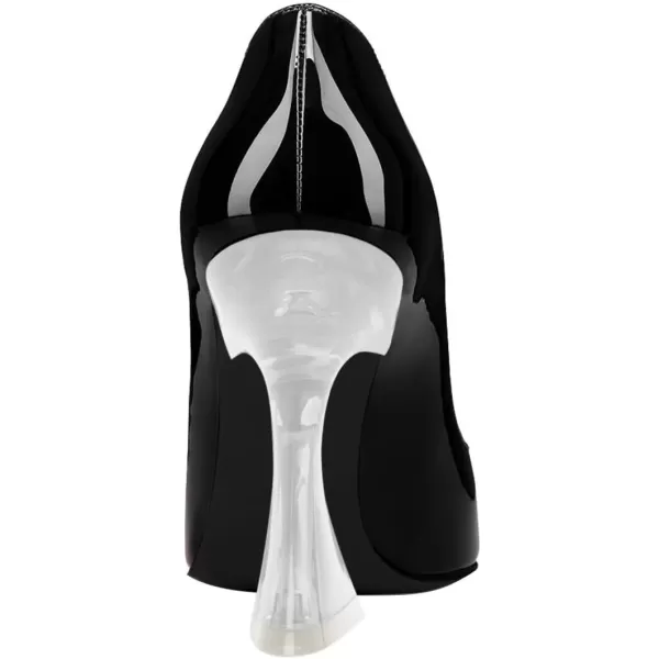 imageFSJ Women Sexy Pointed Toe High Heel Pumps Slip On Unique Transparent Chunky Heel Evening Prom Dress Shoes Size 415 USBlack Clear Heel
