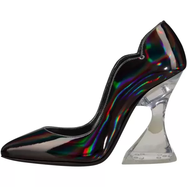 imageFSJ Women Sexy Pointed Toe High Heel Pumps Slip On Unique Transparent Chunky Heel Evening Prom Dress Shoes Size 415 USBlack Multicolor