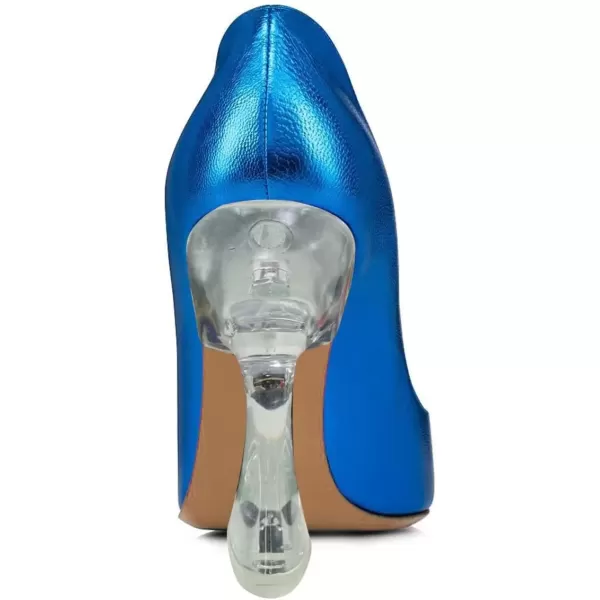 imageFSJ Women Sexy Pointed Toe High Heel Pumps Slip On Unique Transparent Chunky Heel Evening Prom Dress Shoes Size 415 USBlue