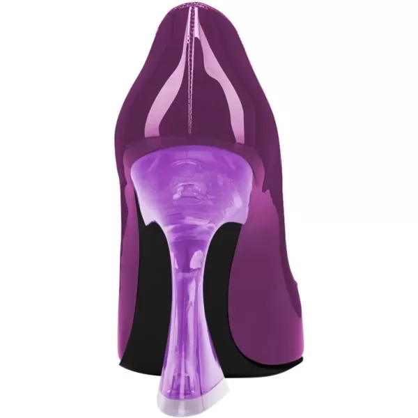 imageFSJ Women Sexy Pointed Toe High Heel Pumps Slip On Unique Transparent Chunky Heel Evening Prom Dress Shoes Size 415 USDarkvoilet