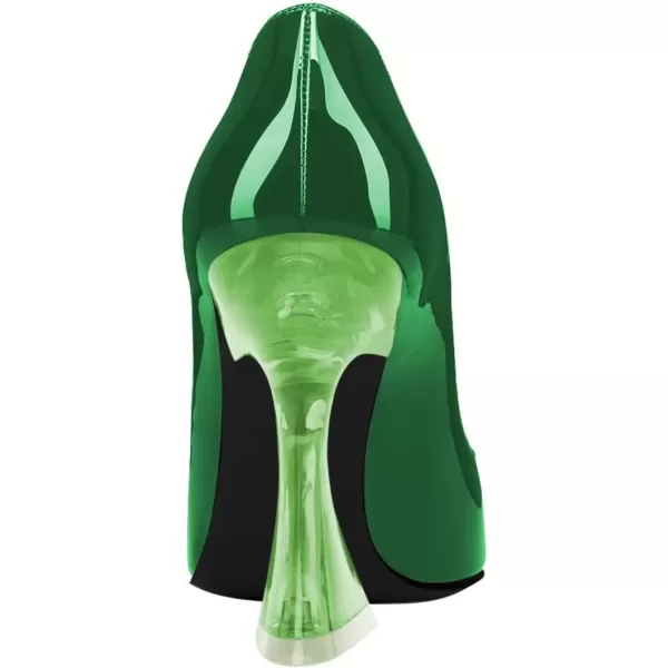 imageFSJ Women Sexy Pointed Toe High Heel Pumps Slip On Unique Transparent Chunky Heel Evening Prom Dress Shoes Size 415 USEmerald Green