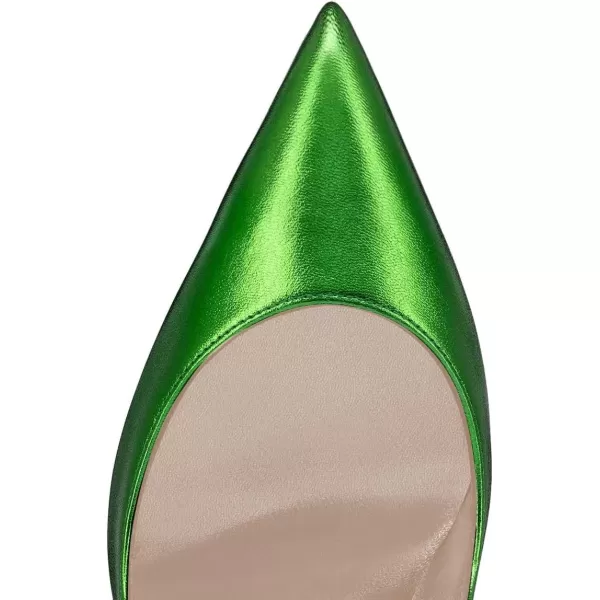 imageFSJ Women Sexy Pointed Toe High Heel Pumps Slip On Unique Transparent Chunky Heel Evening Prom Dress Shoes Size 415 USGreen