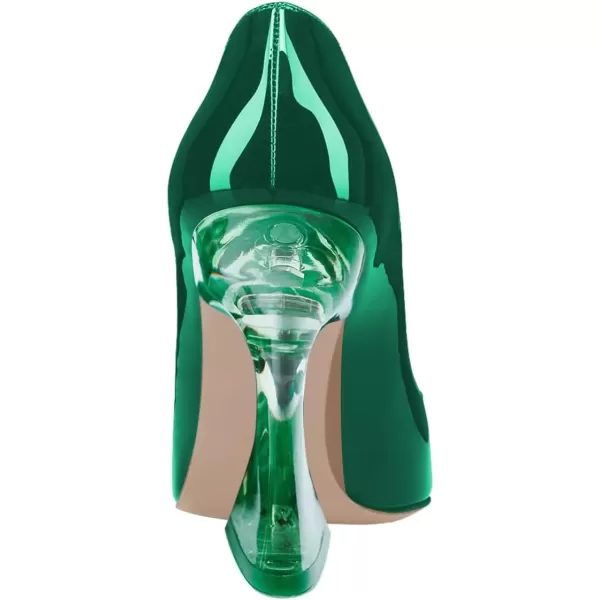 imageFSJ Women Sexy Pointed Toe High Heel Pumps Slip On Unique Transparent Chunky Heel Evening Prom Dress Shoes Size 415 USGreenmirror