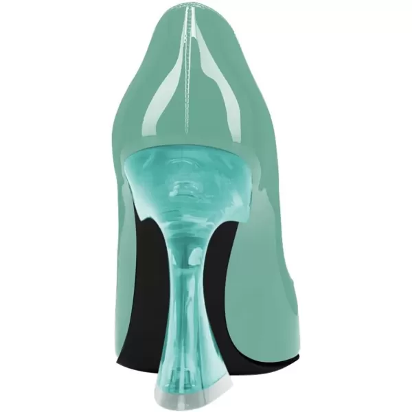 imageFSJ Women Sexy Pointed Toe High Heel Pumps Slip On Unique Transparent Chunky Heel Evening Prom Dress Shoes Size 415 USTurquoise