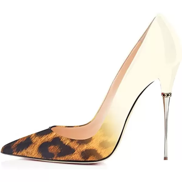 imageFSJ Women Sexy Slip On Formal Pumps Stiletto Heels Pointy Toe Chic Party Evening Dress Ladies Work Shoes Size 415 USBeigeleopard