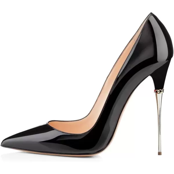 imageFSJ Women Sexy Slip On Formal Pumps Stiletto Heels Pointy Toe Chic Party Evening Dress Ladies Work Shoes Size 415 USBlack