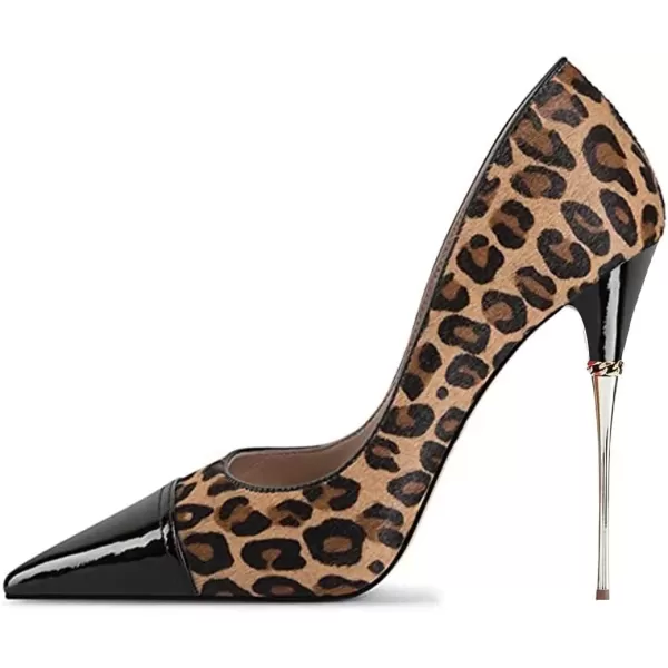imageFSJ Women Sexy Slip On Formal Pumps Stiletto Heels Pointy Toe Chic Party Evening Dress Ladies Work Shoes Size 415 USBlack Leopard
