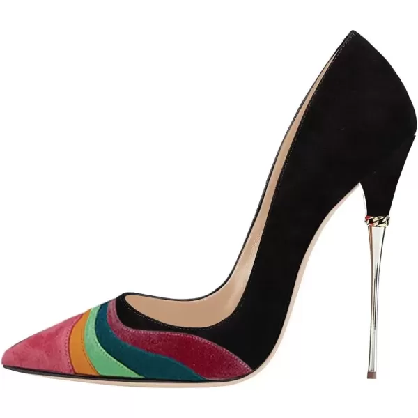 imageFSJ Women Sexy Slip On Formal Pumps Stiletto Heels Pointy Toe Chic Party Evening Dress Ladies Work Shoes Size 415 USBlackrainbow