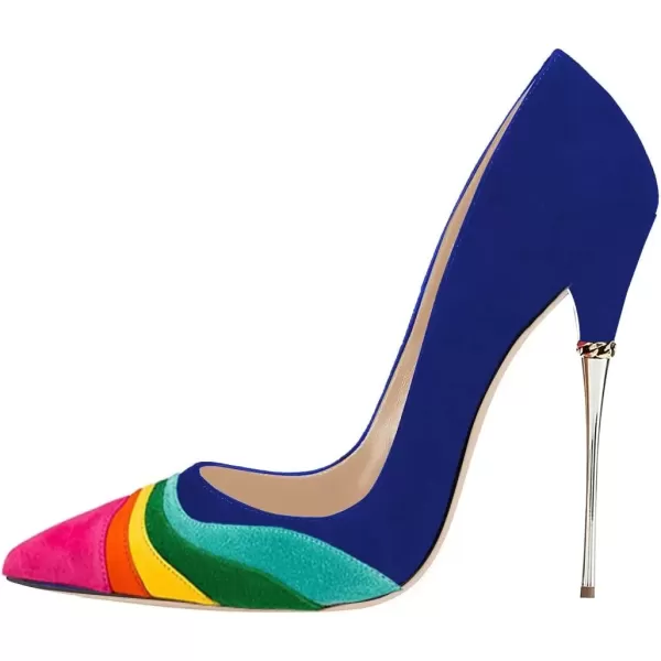 imageFSJ Women Sexy Slip On Formal Pumps Stiletto Heels Pointy Toe Chic Party Evening Dress Ladies Work Shoes Size 415 USBluecolorful