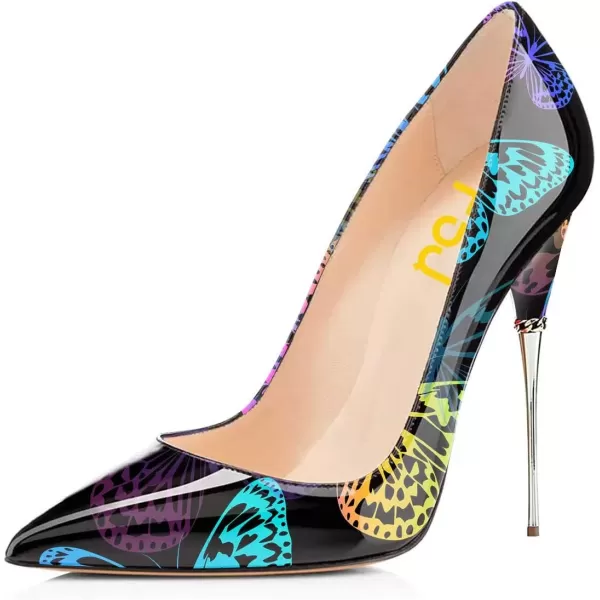 imageFSJ Women Sexy Slip On Formal Pumps Stiletto Heels Pointy Toe Chic Party Evening Dress Ladies Work Shoes Size 415 USButterfly Print