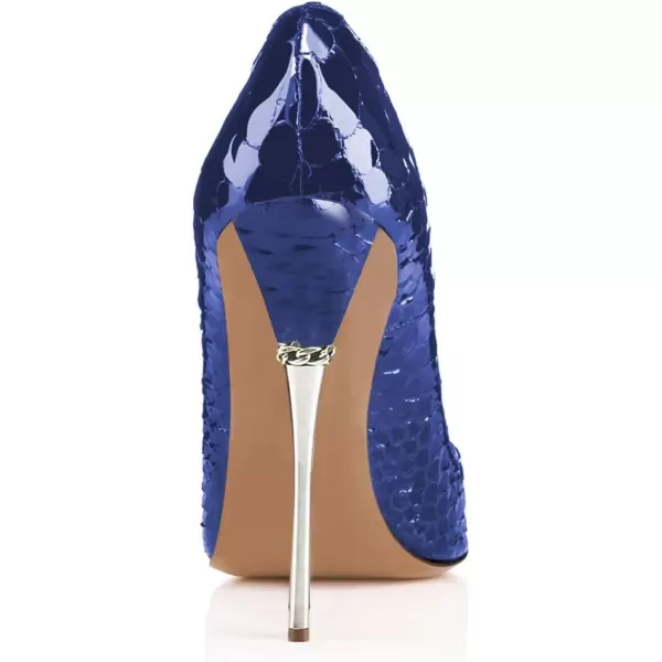 imageFSJ Women Sexy Slip On Formal Pumps Stiletto Heels Pointy Toe Chic Party Evening Dress Ladies Work Shoes Size 415 USCrocodile Navy