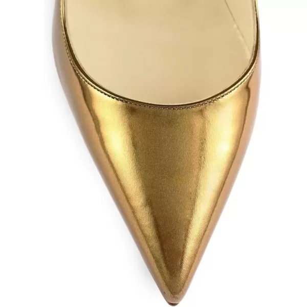 imageFSJ Women Sexy Slip On Formal Pumps Stiletto Heels Pointy Toe Chic Party Evening Dress Ladies Work Shoes Size 415 USGoldenrod