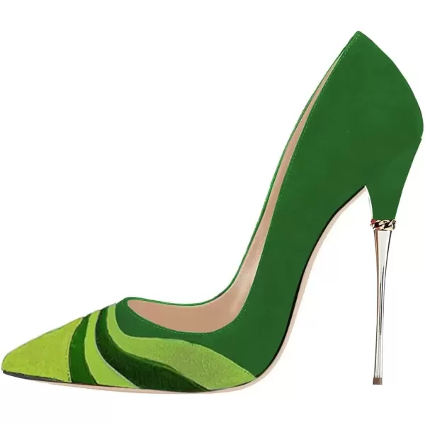 imageFSJ Women Sexy Slip On Formal Pumps Stiletto Heels Pointy Toe Chic Party Evening Dress Ladies Work Shoes Size 415 USGreenrainbow