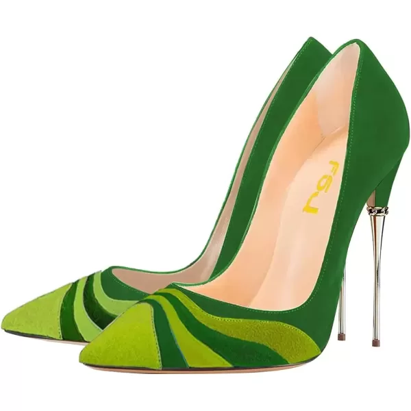 imageFSJ Women Sexy Slip On Formal Pumps Stiletto Heels Pointy Toe Chic Party Evening Dress Ladies Work Shoes Size 415 USGreenrainbow