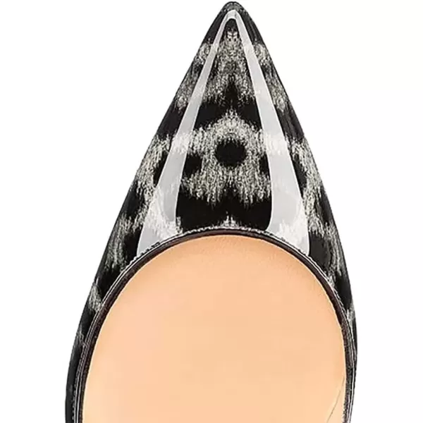 imageFSJ Women Sexy Slip On Formal Pumps Stiletto Heels Pointy Toe Chic Party Evening Dress Ladies Work Shoes Size 415 USGrey Leopard