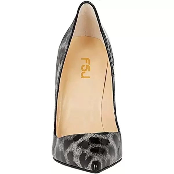 imageFSJ Women Sexy Slip On Formal Pumps Stiletto Heels Pointy Toe Chic Party Evening Dress Ladies Work Shoes Size 415 USGrey Leopard
