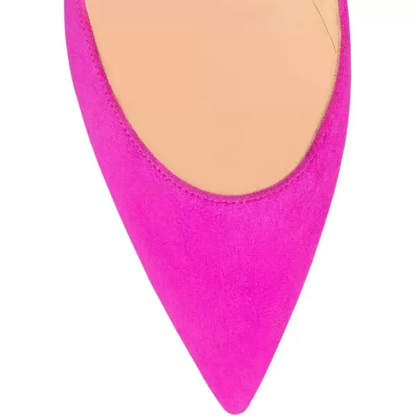 imageFSJ Women Sexy Slip On Formal Pumps Stiletto Heels Pointy Toe Chic Party Evening Dress Ladies Work Shoes Size 415 USHot Pink