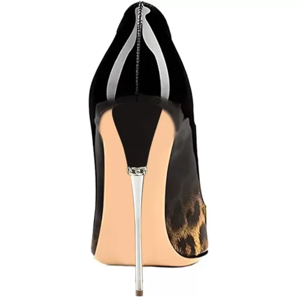 imageFSJ Women Sexy Slip On Formal Pumps Stiletto Heels Pointy Toe Chic Party Evening Dress Ladies Work Shoes Size 415 USLeopard Print