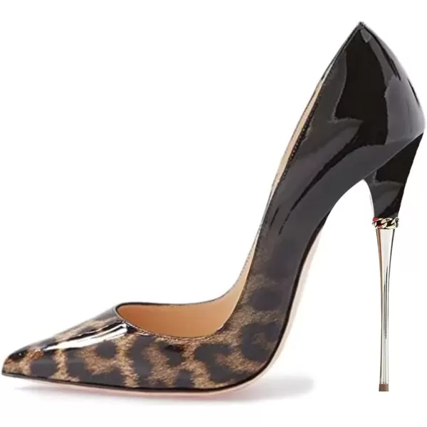 imageFSJ Women Sexy Slip On Formal Pumps Stiletto Heels Pointy Toe Chic Party Evening Dress Ladies Work Shoes Size 415 USLeopard Print