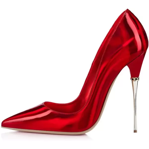 imageFSJ Women Sexy Slip On Formal Pumps Stiletto Heels Pointy Toe Chic Party Evening Dress Ladies Work Shoes Size 415 USRed