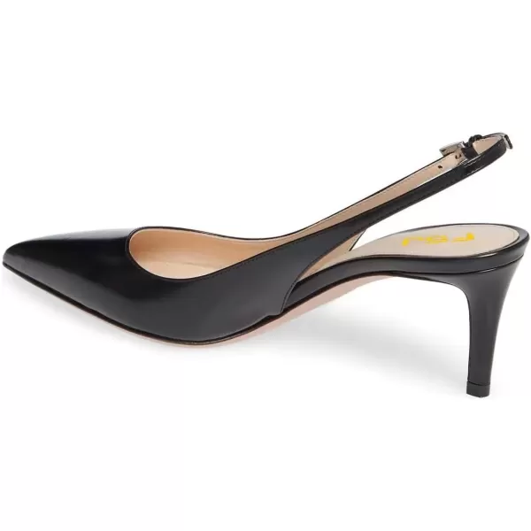 imageFSJ Women Classic Slingback Pumps Low Kitten Mid Heels Sandals Pointy Toe Comfortable Formal Party Shoes Size 415 M USBlackpu